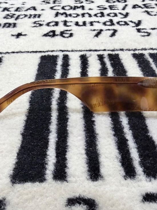 Balenciaga BB0097S 003 BROWN All Over Logo Modern Cat Eye Unisex Sunglasses